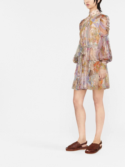 Shop Zimmermann Kaleidoscope Lurex Minidress In Pink