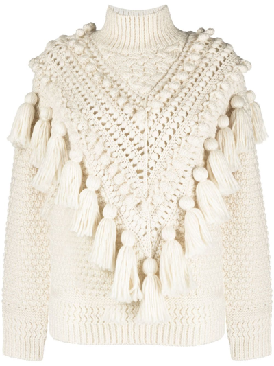 Shop Zimmermann Crochet-detail Jumper In Nude