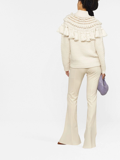 Shop Zimmermann Crochet-detail Jumper In Nude