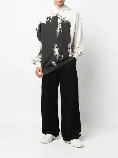 Shop A-cold-wall* Paint-effect Cotton Hoodie In Schwarz