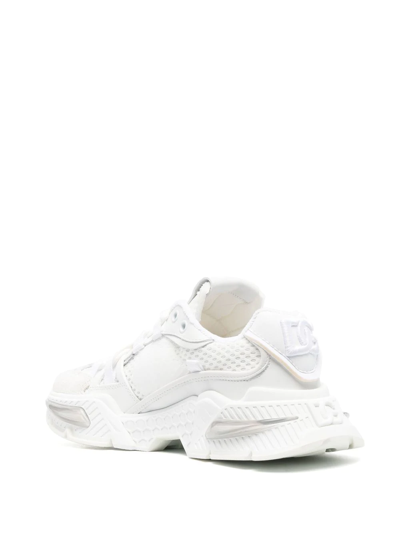 Dolce & Gabbana White Mixed-material Airmaster Sneakers In White