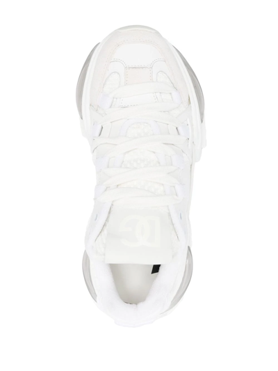 Dolce & Gabbana White Mixed-material Airmaster Sneakers In White