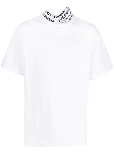 Shop Y/project Three-collar Cotton T-shirt In Weiss