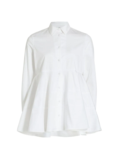 Shop Co Women's Tton Peplum Shirt In White