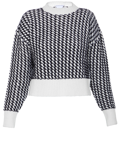 Shop Bottega Veneta Wool And Chenille Sweater In Nero/gesso