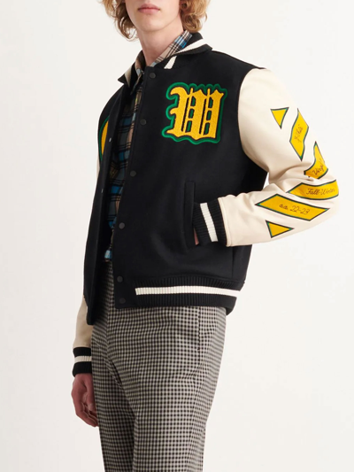 Shop Off-white Varsity Jacket With Patches In Black