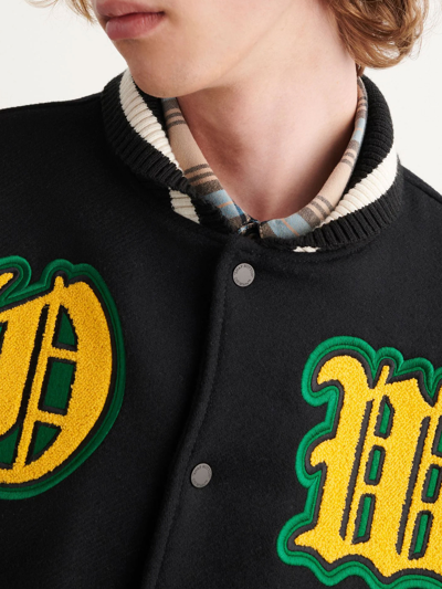 Shop Off-white Varsity Jacket With Patches In Black