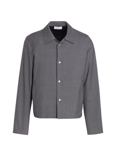 Shop John Elliott Men's Collared Wool Jacket In Grey