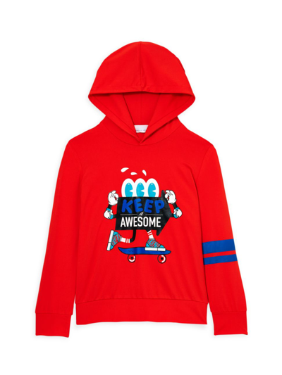 Shop Rockets Of Awesome Little Boy's & Boy's Graphic Active Hoodie In Lava Red