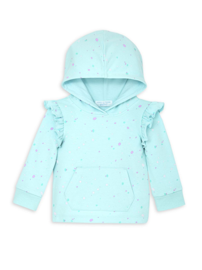 Shop Rockets Of Awesome Baby Girl's Splatter Ruffle Hoodie In Water Ballet
