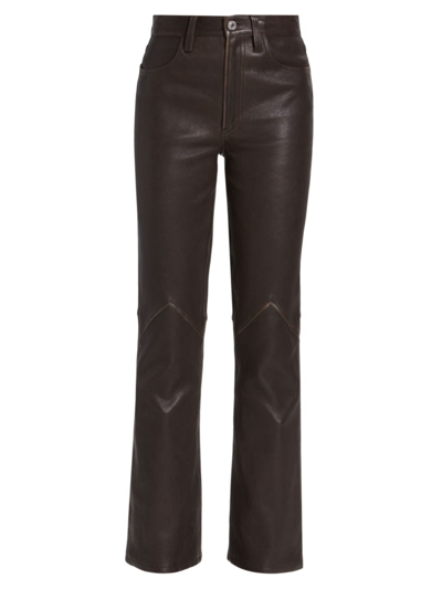 Shop Re/done Women's '70s Bootcut Leather Pants In Brown Leather