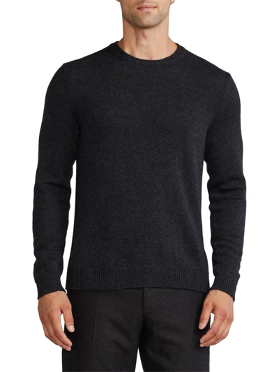 Shop Ralph Lauren Purple Label Men's Ribbed-trim Cashmere Sweater In Charcoal Melange