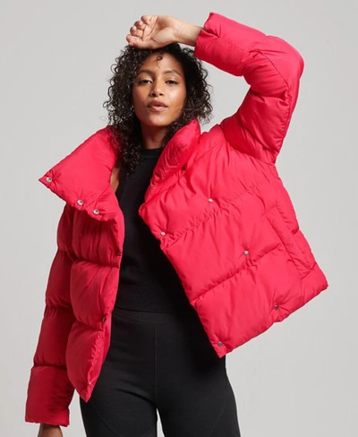 Superdry Women's Short Puffer Coat Pink / Highland Berry | ModeSens