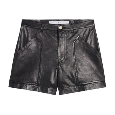 Shop Iro Moller Leather Short In Black