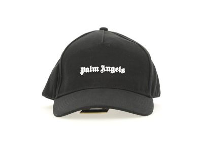 Shop Palm Angels Logo Detailed Baseball Cap In Black