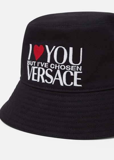 Shop Versace I ♡ You… Bucket Hat, Female, Black, 58