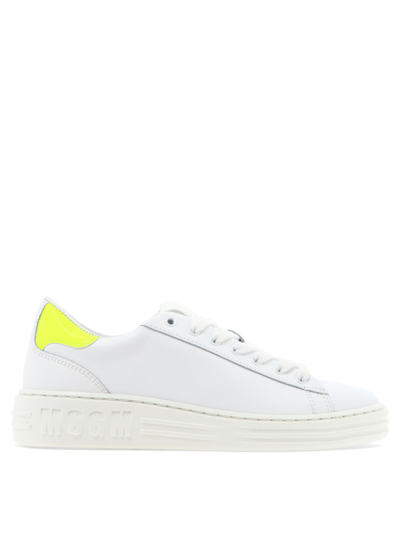 Shop Msgm Women's White Other Materials Sneakers