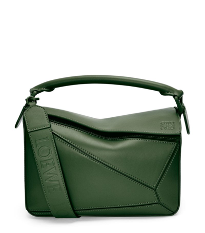 Loewe Puzzle Small Bag in Dark Khaki Green