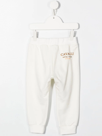 Shop Roberto Cavalli Junior Logo-print Tracksuit-bottoms In White