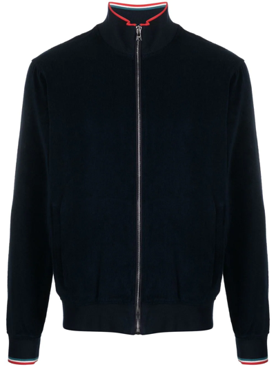 Shop Orlebar Brown Egerton Zip-up Sweatshirt In Blue