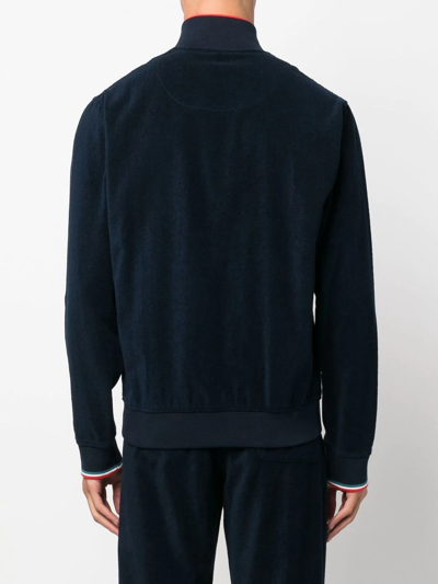 Shop Orlebar Brown Egerton Zip-up Sweatshirt In Blue