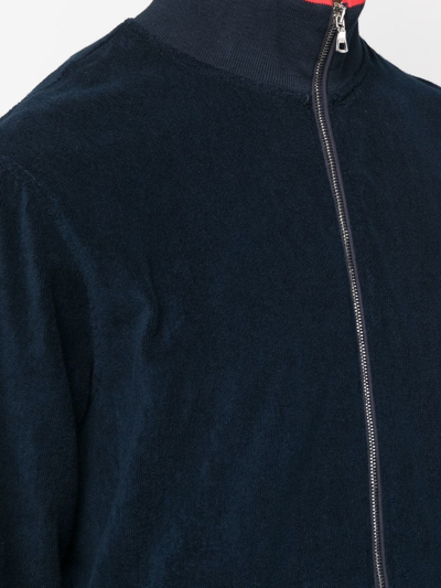 Shop Orlebar Brown Egerton Zip-up Sweatshirt In Blue