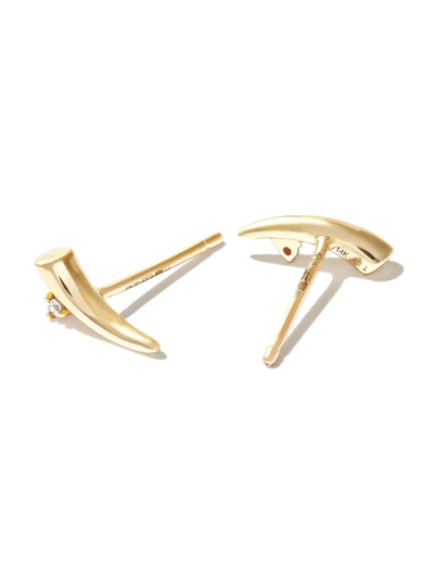 Adina Reyter 14kt Yellow Gold Thorn Diamond Stud Earrings In Gold