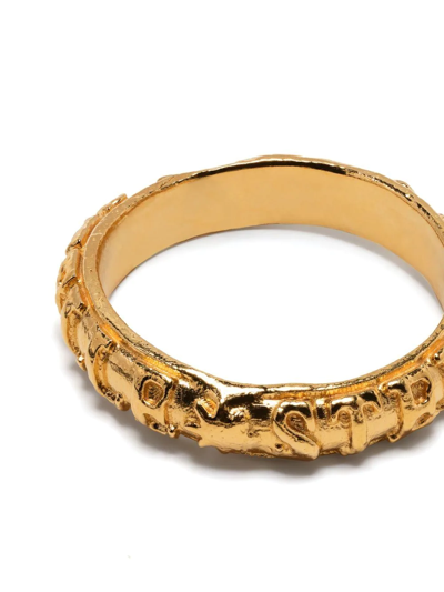 Alighieri Logo-hammered Sterling-silver Ring In Gold