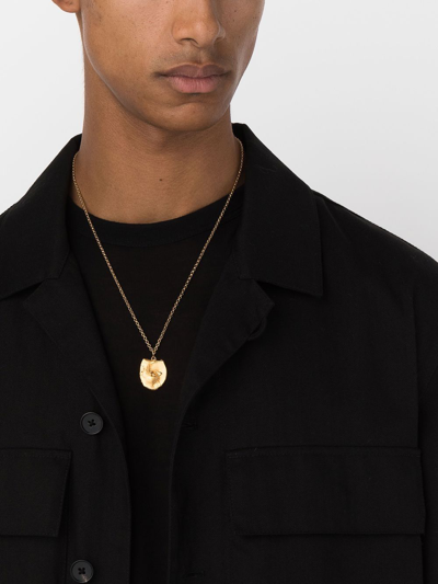 Alighieri Hammered-pendant Gold-plated Necklace In Gold