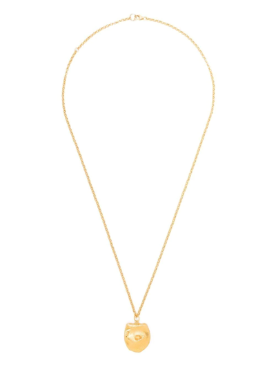 Shop Alighieri Hammered-pendant Gold-plated Necklace