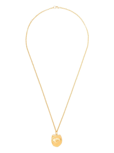 Alighieri Hammered-pendant Gold-plated Necklace In Gold