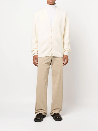 Shop Lemaire Button-down Knit Cardigan In Neutrals
