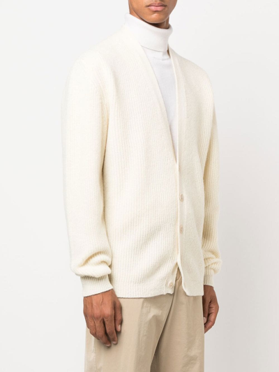 Shop Lemaire Button-down Knit Cardigan In Neutrals