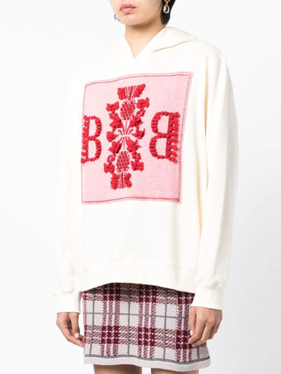 Barrie Logo-patch Cotton Hoodie In Neutrals