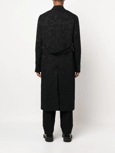 Uma Wang Velvet Effect Double Breasted Coat In Black