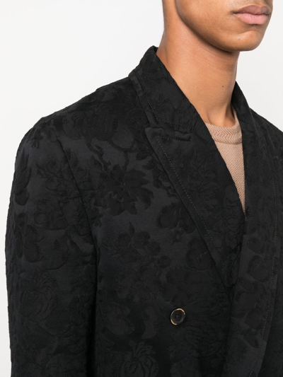 Uma Wang Velvet Effect Double Breasted Coat In Black