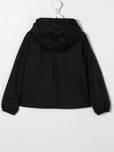 K-way Logo-patch Hooded Padded Jacket In Black