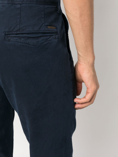 Shop Incotex Straight-leg Cotton Trousers In Blue