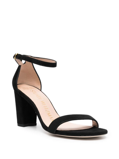 Stuart Weitzman 70mm Ankle-strap Block-heel Sandals In Black