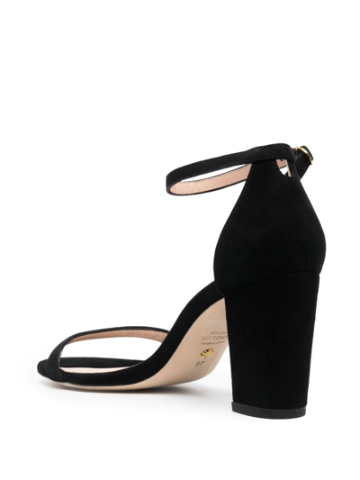 Stuart Weitzman 70mm Ankle-strap Block-heel Sandals In Black