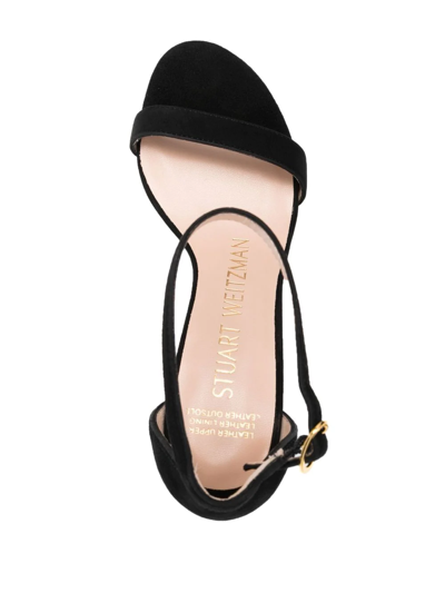 Stuart Weitzman 70mm Ankle-strap Block-heel Sandals In Black