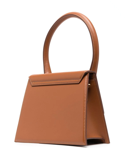 Shop Jacquemus Large Le Chiquito Top-handle Bag In Brown