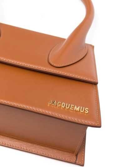 Shop Jacquemus Large Le Chiquito Top-handle Bag In Brown