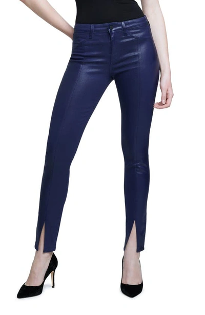 Shop L Agence Lagence Jyothi High Rise Skinny Jeans In Midnight Coated