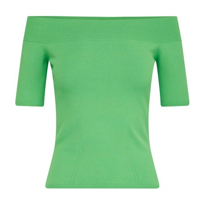 Shop Alexander Mcqueen Off-shoulders Top In Acid Green