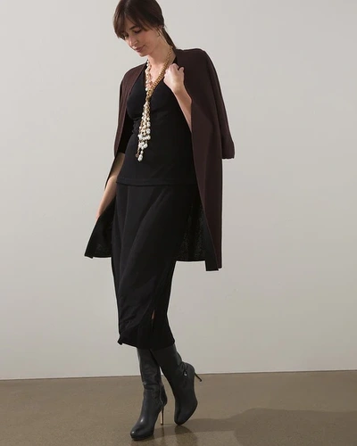 Chico's Travelers Midi Skirt In Black