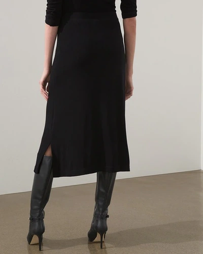 Chico's Travelers Midi Skirt In Black