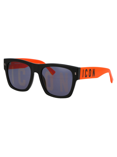 Shop Dsquared2 Icon 0004/s Sunglasses In 8lz7y Black Orange