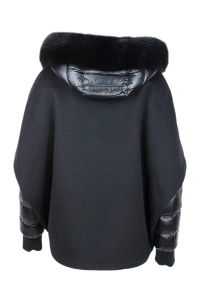 Shop Moorer 3 In One Jacket Consisting Of: Internal Down Jacket In Real Down And External Hood With Hood In Ecas In Black