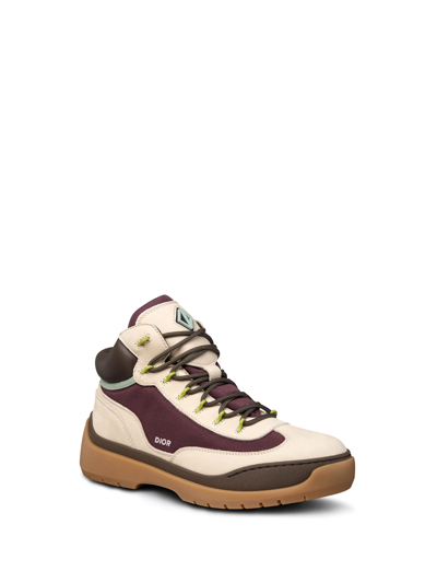 Shop Dior Hiking Sneakers With Logo In Beige Black